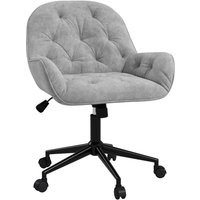 Vinsetto - Bürostuhl Drehstuhl Bürosessel höhenverstellbarer Chefsessel Stuhl Schreibtischstuhl Sessel Büro samtartiges Polyester Hellgrau 60 x 61 x von VINSETTO