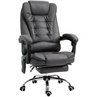 Vinsetto - Bürostuhl mit Massagefunktion, Ergonomisch Schreibtischstuhl mit Liege- & Wärmefunktion, Höhenverstellbar Computerstuhl mit Fußstütze, von VINSETTO