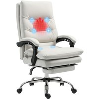 Vinsetto - Bürostuhl mit Massagefunktion, Ergonomisch Schreibtischstuhl mit Liegefunktion, Heizfunktion, Höhenverstellbar Computerstuhl mit von VINSETTO