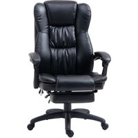Vinsetto Bürostuhl mit Massagefunktion, Ergonomisch Schreibtischstuhl mit Liegefunktion, Höhenverstellbar Chefsessel mit Drehfunktion, Fußstütze, von VINSETTO
