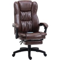 Vinsetto - Bürostuhl mit Massagefunktion, Ergonomisch Schreibtischstuhl mit Liegefunktion, Höhenverstellbar Chefsessel mit Drehfunktion, Fußstütze, von VINSETTO