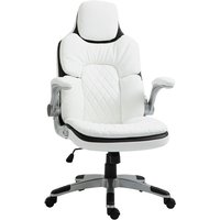 Vinsetto - Ergonomischer Bürostuhl mit klappbare Armlehnen, Höhenverstellbarer Schreibtischstuhl mit Wippfunktion, dick gepolsterter Stuhl mit von VINSETTO