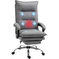 Massage-Bürostuhl, Schreibtischstuhl, 114-121,5 cm Höhenverstellbarer Drehstuhl mit Heizfunktion, Computerstuhl mit Fußstütze, Liegefunktion, Massage-Bürostuhl, Schreibtischstuhl, 114-121,5 cm Höhenverstellbarer Drehstuhl mit Heizfunktion, Computerstuhl mit Fußstütze, Liegefunktion, von VINSETTO