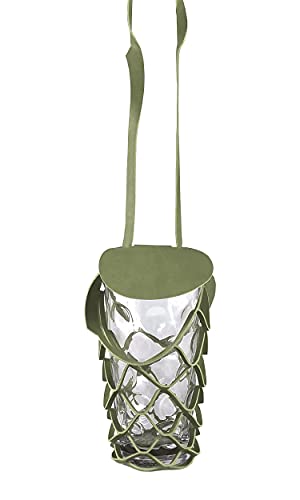 VINSTRIP® DUBBEGLAS Dubbeglas-/Bierflaschenhalter zum Umhängen mit Schutzdeckel - Getränkehalter - praktischer Netzglashalter zum Umhängen für Festivals, Picknicks, Junggesellenabschiede, Partys von VINSTRIP