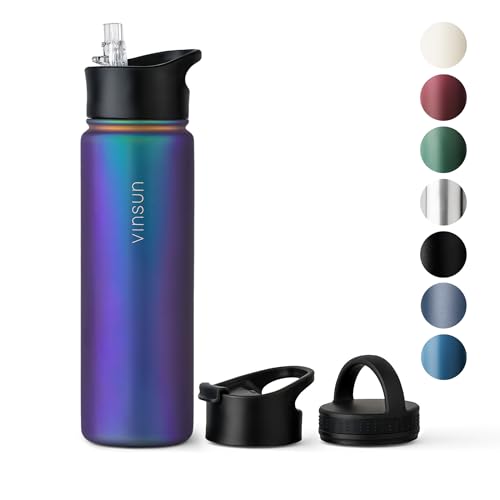 Vinsun Edelstahl Trinkflasche 750ml - Strohhalm, Trinköffnung, Drehverschluss - auslaufsicher, Kohlensäure geeignet - leichte Thermosflasche Sport, Schule, Outdoor, Büro Vinsun Edelstahl Trinkflasche 750ml - Strohhalm, Trinköffnung, Drehverschluss - auslaufsicher, Kohlensäure geeignet - leichte Thermosflasche Sport, Schule, Outdoor, Büro von VINSUN