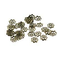 0, 02 Eur/stk. 100 Kleine, Filigrane Blümchenperlkappen in Antik Bronze, 6 Mm von VINTAGEPARTSeu