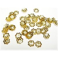 0, 02 Eur/stk. 100 Perlkappen in Goldfarben, 6 Mm von VINTAGEPARTSeu