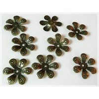 0, 11 Eur/stk. 20 Filigrane Perlkappen in Bronze, 16 Mm von VINTAGEPARTSeu