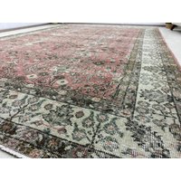 6.4x10.0 Vintage Teppich, Oushak Teppich Mit Blumenmuster, Handgemachter Wollteppich, Wohnzimmer, Wohnzimmer von VINTAGERUGHAN
