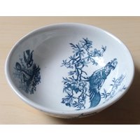 Vintage K&g Lunéville Schale. Frankreich. Weiß-Blaues Dekor von VINTAGEvanZolder