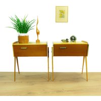 1960S Wooden Midcentury Bedside Tables Sewing Boxes Nightstands Or Side On Tapered Storch Legs Vintage Home Decor 1 Of 2 1960S Wooden Midcentury Bedside Tables Sewing Boxes Nightstands Or Side On Tapered Storch Legs Vintage Home Decor 1 Of 2 von VINTARAMAcom
