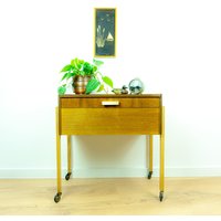 1960S Wooden Midcenturymodern Nightstand Sewing Cart Side Table On Casters Vintage Home Decor 1960S Wooden Midcenturymodern Nightstand Sewing Cart Side Table On Casters Vintage Home Decor von VINTARAMAcom