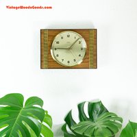 1970S Faux Wood Midcentury Wall Clock By Diehl West Germany von VINTARAMAcom