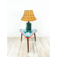 1970S Midcentury Ceramic Lamp With Wickershade By Veb Haldensleben Made in Former Gdr East Germany 1970S Midcentury Ceramic Lamp With Wickershade By Veb Haldensleben Made in Former Gdr East Germany von VINTARAMAcom