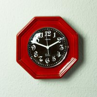 1970S Square Red Ceramic Midcentury Wall Clock Westgermany By Europa 1970S Square Red Ceramic Midcentury Wall Clock Westgermany By Europa von VINTARAMAcom
