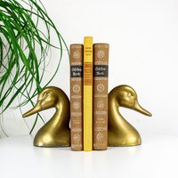 Free Shipping Pair Of 1960 Brass Duck Bookends von VINTARAMAcom