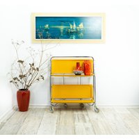 Iconic Egg-Yolk 1970S Foldable Serving Trolley Dinett By Bremshey von VINTARAMAcom