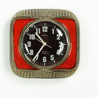 Red Brown 1970S Midcentury Ceramic Wall Clock Made in Westgermany Red Brown 1970S Midcentury Ceramic Wall Clock Made in Westgermany von VINTARAMAcom