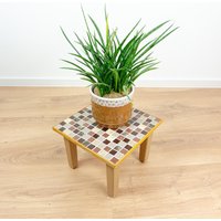 Square Midcentury Retro Glass Mosaic Side Table Plant Stand Stool Westgermany, Unique Ceramic Tiles Top End Table, Vintage Side Table Square Midcentury Retro Glass Mosaic Side Table Plant Stand Stool Westgermany, Unique Ceramic Tiles Top End Table, Vintage Side Table von VINTARAMAcom
