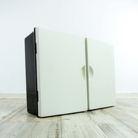 Two Similar Available 1960S Black White Italian Medicine Cabinet By Plastic Press Milano von VINTARAMAcom