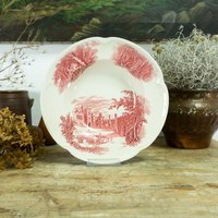 Vintage & Rare English Haddon Hall Rose Pink Tableware By Johnson Brothers Soup Plate von VINTARAMAcom