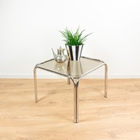xl Square 1970S Smoked Glass Chromed Coffee Table, Side End Table, Nightstand Midcentury Modern Design xl Square 1970S Smoked Glass Chromed Coffee Table, Side End Table, Nightstand Midcentury Modern Design von VINTARAMAcom