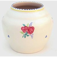 Mid Century Poole Keramik Vase in Bn Blumenmuster, Handbemalte Florale Vase, 60Er Jahre Vase von VINTIS