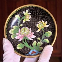 Vintage Cloisonné Schmuckschale - Florale Emaille Schale Vintage Cloisonné Schmuckschale - Florale Emaille Schale von VINTJOM