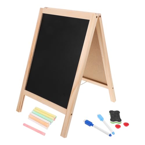 VINTORKY 1 Satz Doppelseitige Holz Kreidetafel mit Whiteboard für Vielseitig Einsetzbar im Klassenzimmer oder Zuhause für Kreative von VINTORKY