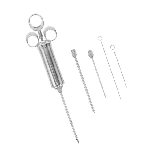 VINTORKY Edelstahl Fleischinjektor Mit Reinigungsbürste Für Marinade Truthahn Rinderbrust Grillen Bbq Kochen Zubehör Werkzeug Zubereitung Fleisch Würzen von VINTORKY