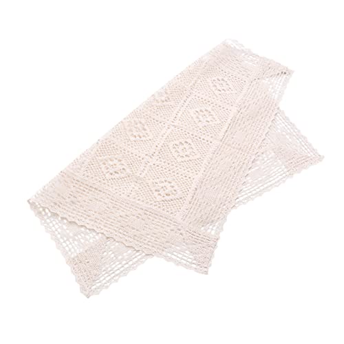 VINTORKY 1 Stück Hohle Tischdecke elegant tischläufer High-End-Tischdecke tafellappen Landhausstil Tuch gehäkelt Stoff häkeln Tischdeko aus Baumwolle gedeckte Tischdecke Beige von VINTORKY