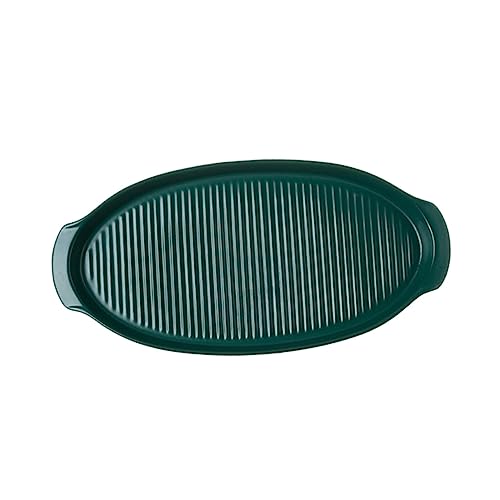 VINTORKY 1 Stück Keramikschale Terrakotta Schalen Platten Serviertabletts Backblech Tabletts Zum Servieren Von Speisen Backform Ovales Tablett Ovales Serviertablett Keramik Grün von VINTORKY