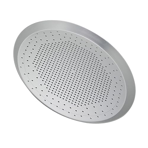 VINTORKY 1 Stück Tablett Pizza Board Pizza Pan Runde Käse Pizza Crisper Pizza Platte Für Ofen Löcher Schneiden Backen Pizza Platte Untertasse Silber von VINTORKY