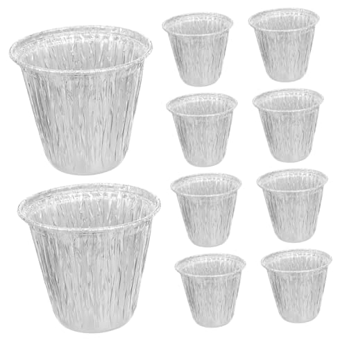 VINTORKY 10 Stück Aluminiumfolie Fetteimer Liner Einweg Tropfschalen für Grill und Camping Tiefe Schüssel für Fett Speisereste Einfache Anbringung Vielseitig Einsetzbar für BBQ und von VINTORKY