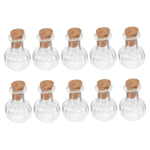 VINTORKY 10 Stück Glas Wunschgläser Mit Kork Kleine Gläser Partygeschenke Behälter Fläschchen Gläser Mit Korkdeckel Glasflaschen Mit Stopfen Mini Korkflaschen Gläser Mit Deckel von VINTORKY