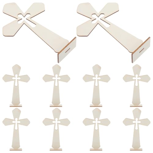 VINTORKY 10stücke Holzkreuz Zum Basteln Kleines Kreuz Für Tischdeko Kreuzdekor Aus Holz DIY-Kreuz Für Innendekor Holzkreuzornament Für Handwerk von VINTORKY