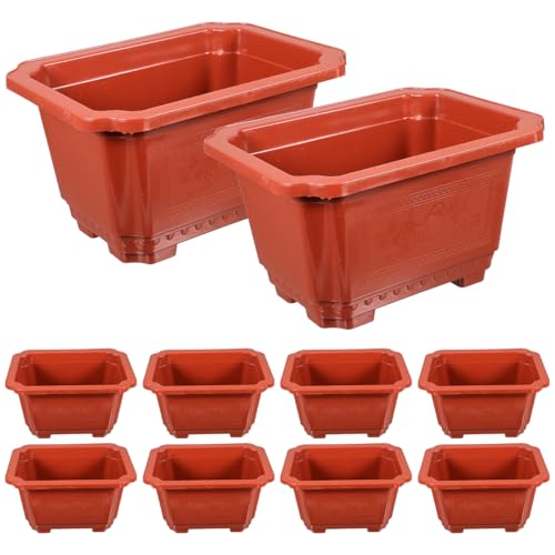 VINTORKY 10Stücke Teiliges Bonsai Blumentöpfe Kunststoff für Garten und Wohnung Dickwandiger Praktischer Pflanztopf für Sukkulenten und Kleine Pflanzen Design für Außenbereich VINTORKY 10Stücke Teiliges Bonsai Blumentöpfe Kunststoff für Garten und Wohnung Dickwandiger Praktischer Pflanztopf für Sukkulenten und Kleine Pflanzen Design für Außenbereich von VINTORKY