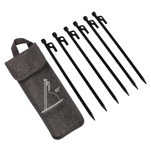 VINTORKY 1Satz Wiederverwendbare Metallzeltheringe Zeltstifte mit Tragetasche für Camping Windfeste Befestigung von Zelten Markisen und Baldachinen Robust von VINTORKY