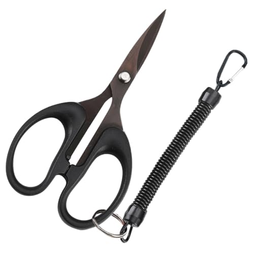 VINTORKY 1Stück Multifunktions Angelschere Titanbeschichtetem Kompakte Tragbare Schere für Angelschnur und Geflochtene für Angler und Angelausrüstung von VINTORKY