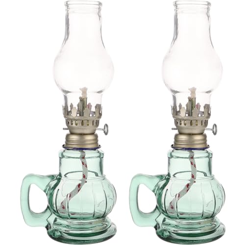 VINTORKY Petroleumlampe Retro 2 Stücke Glasöl Lampe für Innenbereich Winddicht Dekorative Öllampe für Zuhause und Tempel Vielseitig Einsetzbar VINTORKY Petroleumlampe Retro 2 Stücke Glasöl Lampe für Innenbereich Winddicht Dekorative Öllampe für Zuhause und Tempel Vielseitig Einsetzbar von VINTORKY