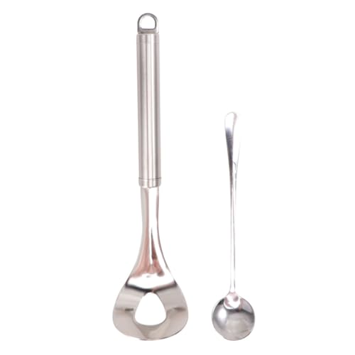 VINTORKY 2 Stück Edelstahl Fleischbällchen maker mit Langem Griff Oval Geformter Ausguss für Gleichmäßige Frikadellen Rostfreier Küchenhelfer zur Einfachen Fleischbällchen zubereitung von VINTORKY