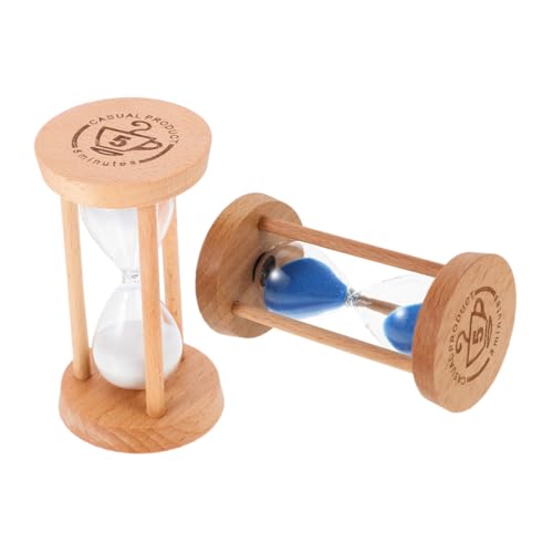 VINTORKY 2 Stück Sanduhr Timer Minuten Multifunktionale Küchenuhr aus Holz und Glas Präzise Sandzeitmesser für Kochen Lernen Büro und Dekorativen Einsatz Schreibtisch von VINTORKY