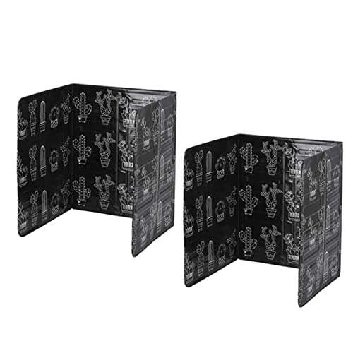 VINTORKY 2 Stück Spritzschutz Alufolie Aluminium Kaktusdesign Kochen bewachen Kocher Herd küchenhelfee Easy putz Hitzebeständig staubschutz Kochfeld-Ölleitblech Ölspritzer-Siebplatte Black von VINTORKY