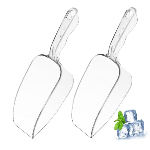 VINTORKY 2 Stück Teiliges Transparentes Kunststoff Eisschaufel mit Ergonomischem Griff Stabilem Einteildesign und Flacher Schaufel für Eis Futter und Popcorn Einsetzbar Wiederverwendbar von VINTORKY