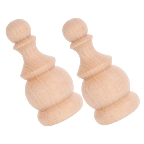 VINTORKY 2stücke Holz-endstücke Geschnitzt Unbehandelt Dekorativ Für Treppen Bettpfosten Fahnenmast Spitzen Dübelstangen-aufsatz Möbelakzente DIY-bastelkomponenten von VINTORKY