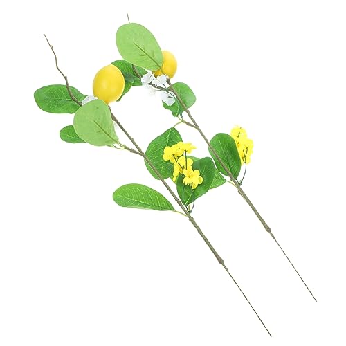 VINTORKY 2 Stücke Kleines Zitronenzweig- Zitruspresse Simulationszitronenmodell Entsafter Künstliche Zitronenzweige Zitrusfrüchte Gefälschter Zitronenbaum Fälschung Obst Schaum von VINTORKY