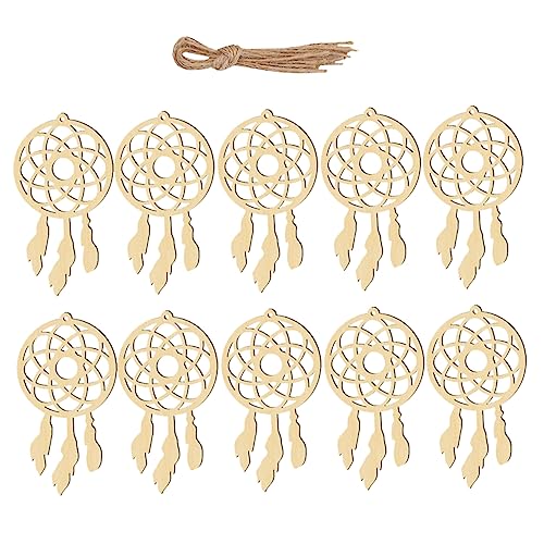VINTORKY 20 Stück Catch Dream Net Wohnkultur Holz Catch Dream Net Ornamente Wanddekoration Home Decoration Catcher Für Wohnzimmer von VINTORKY