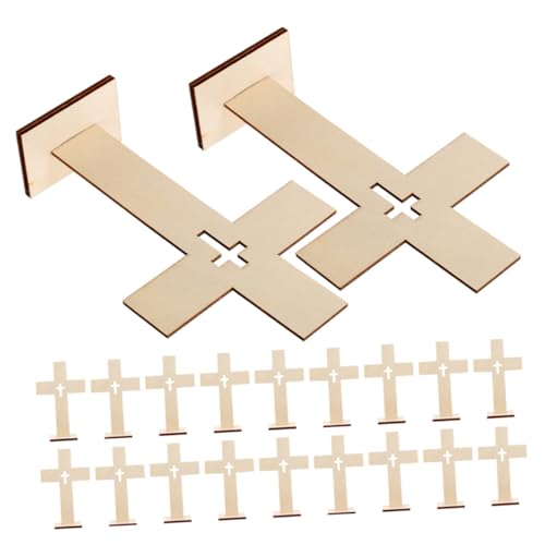 VINTORKY 20stücke Holzkreuz Dekoratives Holz-Kreuz Für Heimdekoration Natürliche Holzornamente Für Weihnachts-deko Und Bastelprojekte Stilvolle Kreuzgestaltung Для Декоративный Design von VINTORKY