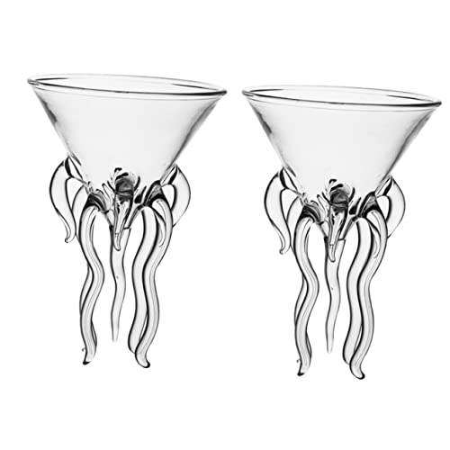 VINTORKY 2St Qualle Tasse lange Saftbecher Martini-Tasse vielzweckleiter whiskey glasses wassergläser Tier kreativer Trinkbecher Cocktailglas für Zuhause Haushalt Dessertbecher Kaffee Kelch von VINTORKY