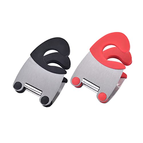 VINTORKY 2Stücke Topfclip Halter mit Verbrennungs Rubber Kochlöffel Ablage für Töpfe Praktische Küchenhilfe Rot Schwarz VINTORKY 2Stücke Topfclip Halter mit Verbrennungs Rubber Kochlöffel Ablage für Töpfe Praktische Küchenhilfe Rot Schwarz von VINTORKY